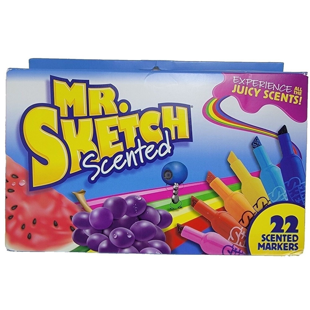Mr. Sketch 22ct Scented Markers Chisel Tip Assorted Colors 2054594 New